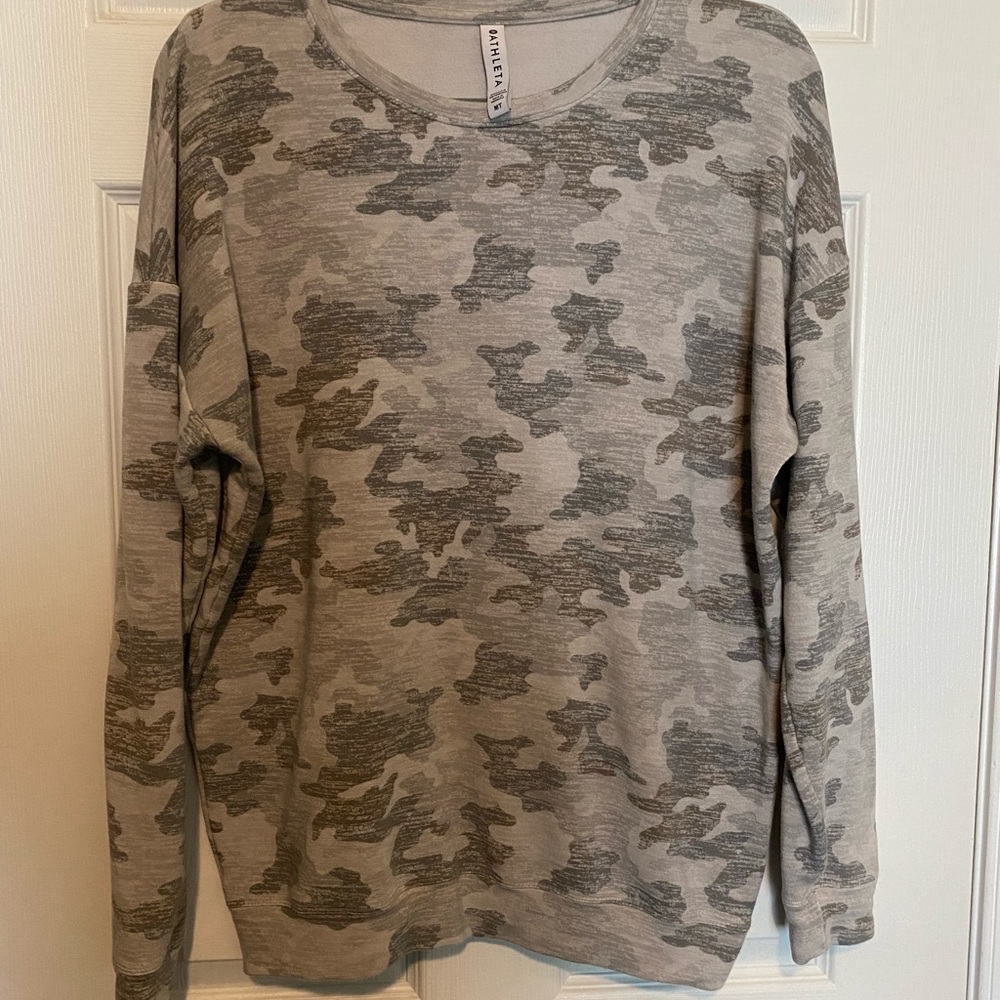 Athleta Pure Luxe Printed Sweatshirt - Medium Tall